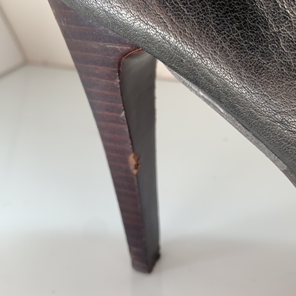 Stewart Weitzman Black Stacked Heeled Booties - Picture 7 of 16